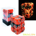 Bescon Two Tone Glowing Dice D6 16mm 12pcs Set, 16mm Six Sided Die (12) Block of Glowing Dice